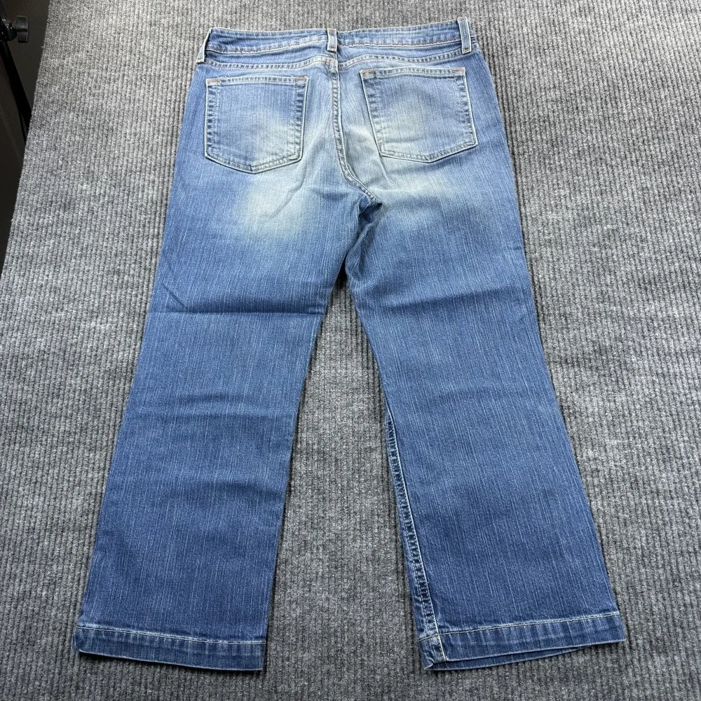 Gap Boot Cut Cropped Jeans Womens 14‎ Blue Med Wash Stretch Denim Regular 30x23